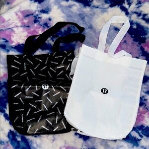 lululemon athletica Black and White Logo Totes - Bundle of 2